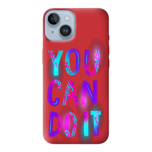 Apple iPhone 14 Plus You Can Doit Red Colored Silicone TPU Θήκη