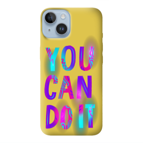 Apple iPhone 14 Plus You Can Doit Yellow Colored Silicone TPU Θήκη