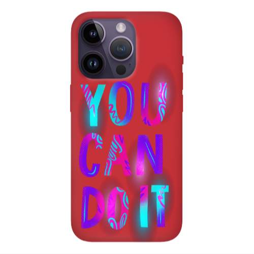 Apple iPhone 14 Pro Max You Can Doit Red Colored Silicone TPU Θήκη