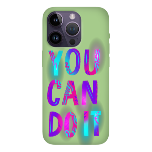 Apple iPhone 14 Pro Max You Can Doit Light Green Colored Silicone TPU Θήκη