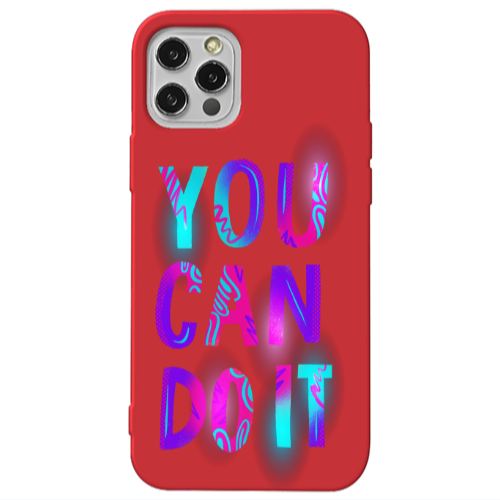 Apple iPhone 13 Pro You Can Doit Red Colored Silicone TPU Θήκη