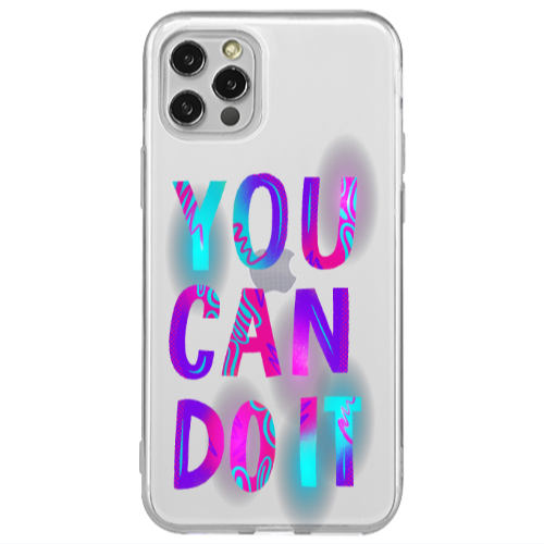 Apple iPhone 12 Pro You Can Doit Transparent Silicone TPU Θήκη