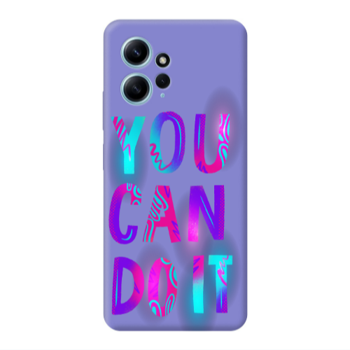 Xiaomi Redmi Note 12 4G You Can Doit Purple Colored Silicone TPU Θήκη