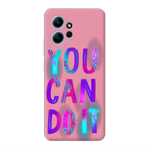 Xiaomi Redmi Note 12 4G You Can Doit Pink Colored Silicone TPU Θήκη