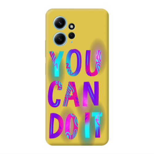 Xiaomi Redmi Note 12 4G You Can Doit Yellow Colored Silicone TPU Θήκη