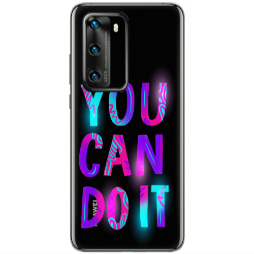 Huawei P40 You Can Doit Transparent Silicone TPU Θήκη