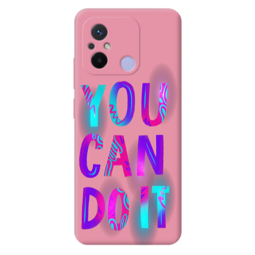 Xiaomi Redmi 12C You Can Doit Pink Colored Silicone TPU Θήκη