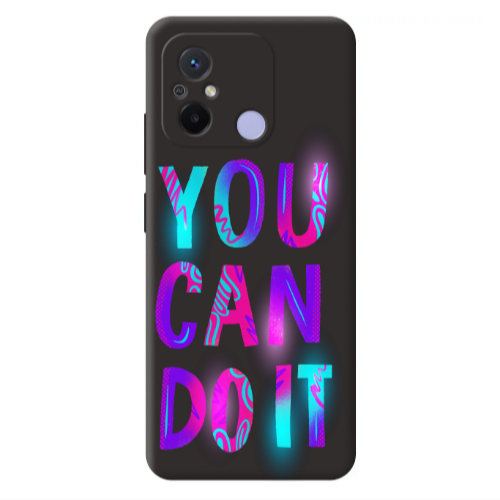 Xiaomi Redmi 12C You Can Doit Black Colored Silicone TPU Θήκη