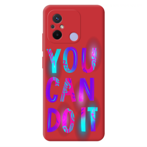 Xiaomi Redmi 12C You Can Doit Red Colored Silicone TPU Θήκη