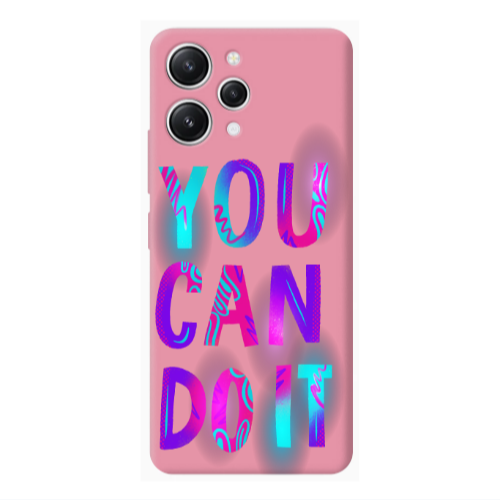 Xiaomi Redmi 12 You Can Doit Pink Colored Silicone TPU Θήκη