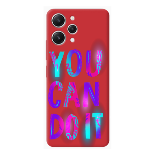 Xiaomi Redmi 12 You Can Doit Red Colored Silicone TPU Θήκη