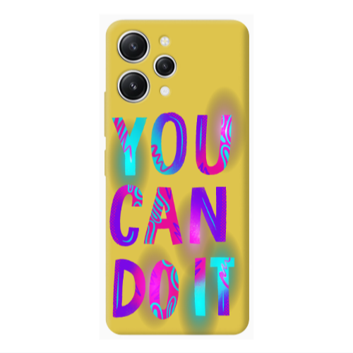 Xiaomi Redmi 12 You Can Doit Yellow Colored Silicone TPU Θήκη