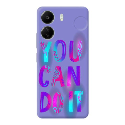 Xiaomi Redmi 13C You Can Doit Purple Colored Silicone TPU Θήκη
