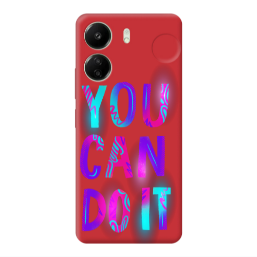 Xiaomi Redmi 13C You Can Doit Red Colored Silicone TPU Θήκη