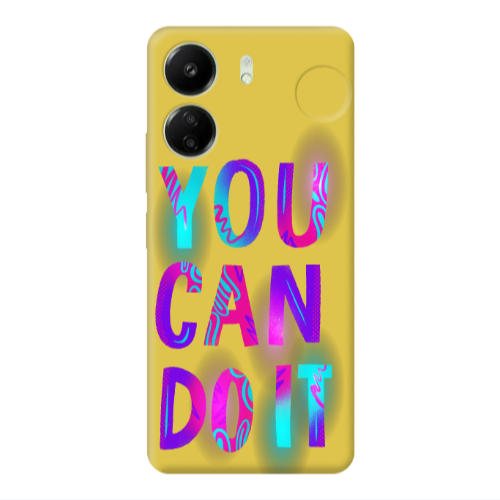 Xiaomi Redmi 13C You Can Doit Yellow Colored Silicone TPU Θήκη