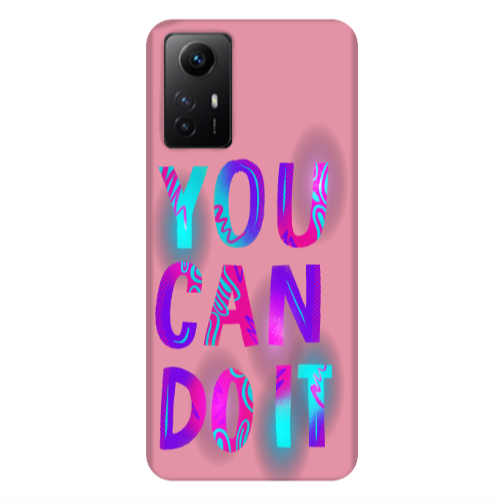 Xiaomi Redmi Note 12s You Can Doit Pink Colored Silicone TPU Θήκη