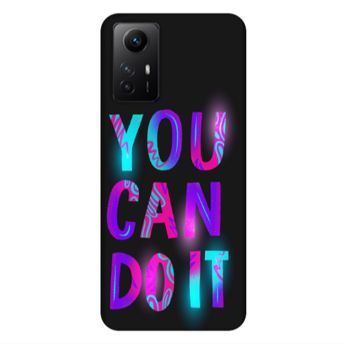Xiaomi Redmi Note 12s You Can Doit Black Colored Silicone TPU Θήκη