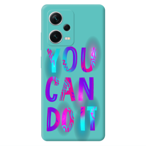 Xiaomi Poco X5 You Can Doit Turquoise Colored Silicone TPU Θήκη