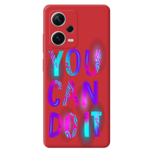 Xiaomi Poco X5 You Can Doit Red Colored Silicone TPU Θήκη