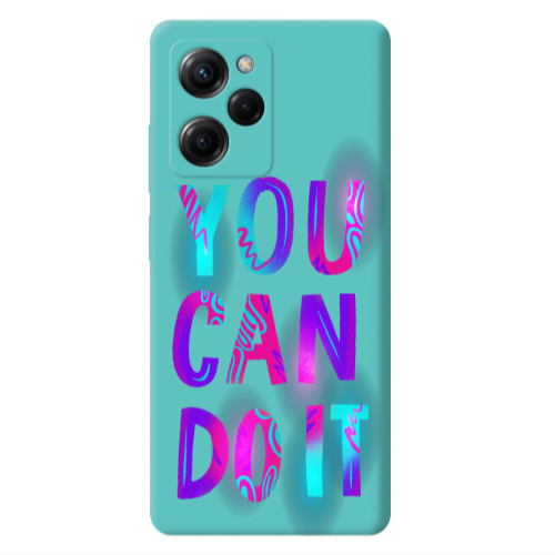 Xiaomi Poco X5 Pro You Can Doit Turquoise Colored Silicone TPU Θήκη