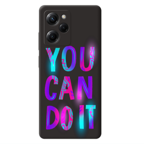 Xiaomi Poco X5 Pro You Can Doit Black Colored Silicone TPU Θήκη