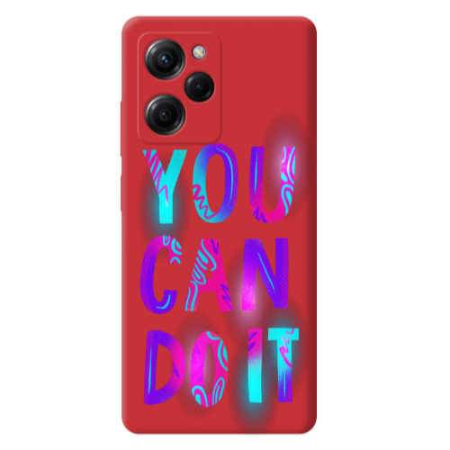 Xiaomi Poco X5 Pro You Can Doit Red Colored Silicone TPU Θήκη