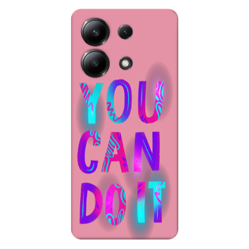 Xiaomi Redmi Note 13 4G You Can Doit Pink Colored Silicone TPU Θήκη
