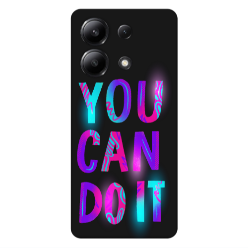 Xiaomi Redmi Note 13 4G You Can Doit Black Colored Silicone TPU Θήκη