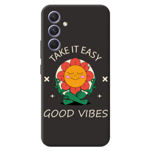 Samsung A36 Take It Easy Black Colored Silicone TPU Θήκη