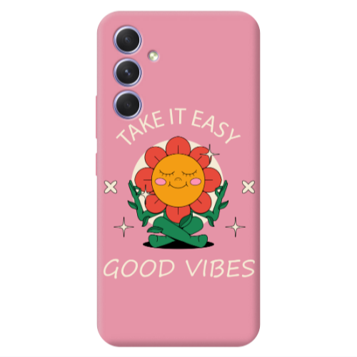 Samsung A56 Take It Easy Pink Colored Silicone TPU Θήκη