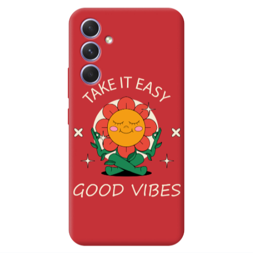 Samsung A56 Take It Easy Red Colored Silicone TPU Θήκη