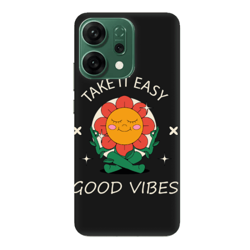 Oppo RENO 14 Take It Easy Black Colored Silicone TPU Θήκη