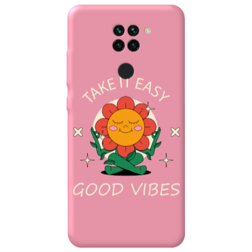 Xiaomi Redmi Note 9 Take It Easy Pink Colored Silicone TPU Θήκη