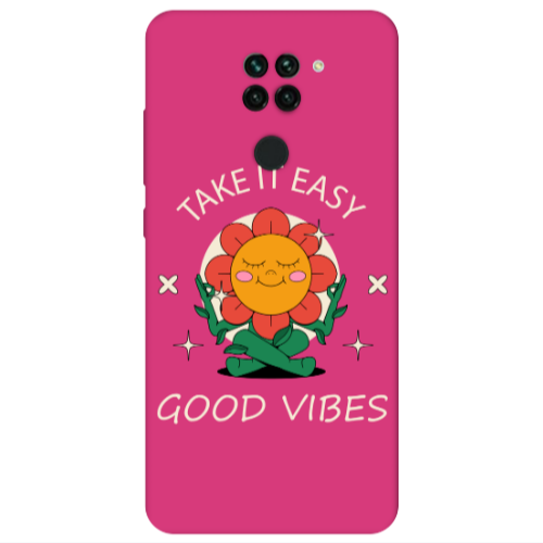 Xiaomi Redmi Note 9 Take It Easy Fuchsia Colored Silicone TPU Θήκη