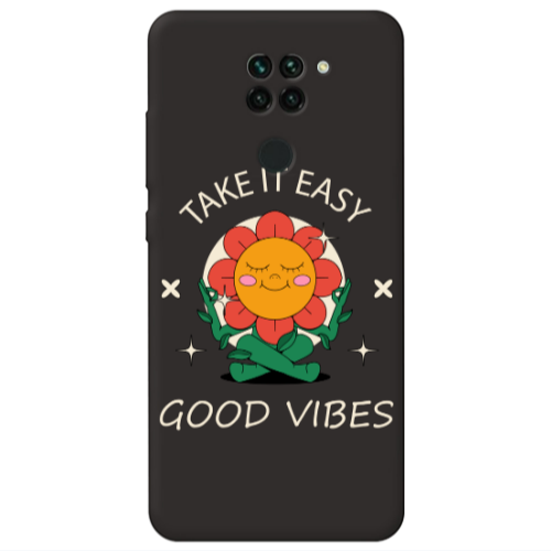 Xiaomi Redmi Note 9 Take It Easy Black Colored Silicone TPU Θήκη
