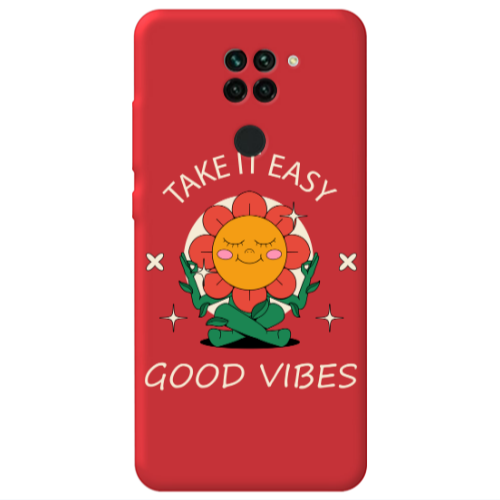 Xiaomi Redmi Note 9 Take It Easy Red Colored Silicone TPU Θήκη