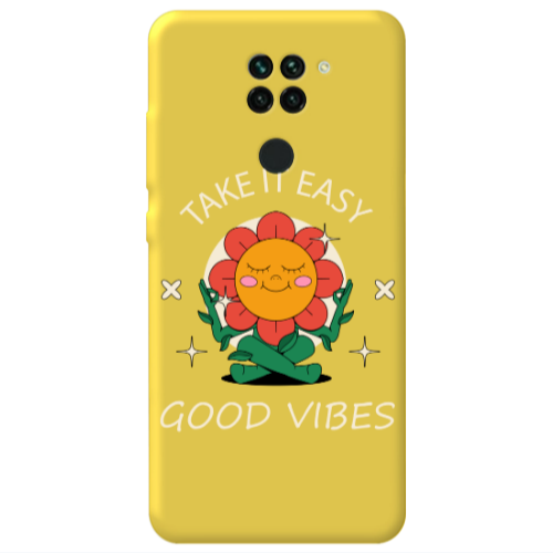 Xiaomi Redmi Note 9 Take It Easy Yellow Colored Silicone TPU Θήκη