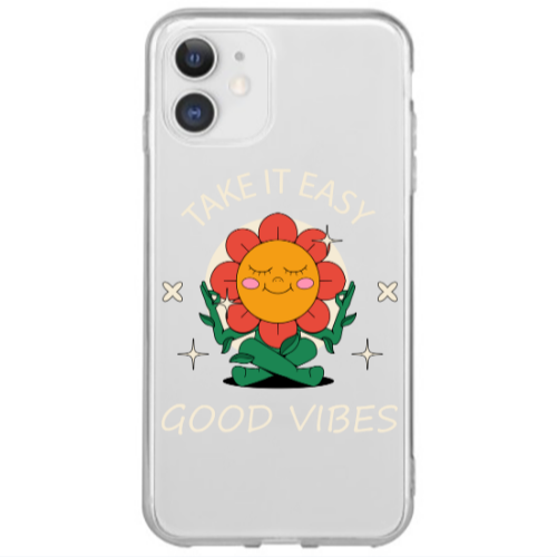 Apple iPhone 12 Mini Take It Easy Transparent Silicone TPU Θήκη