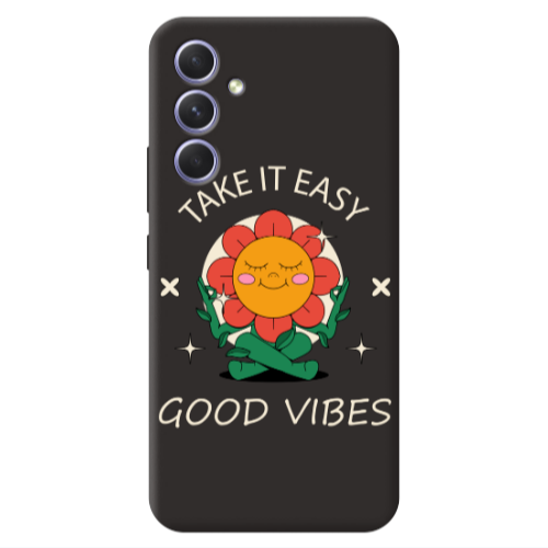 Samsung A54 Take It Easy Black Colored Silicone TPU Θήκη