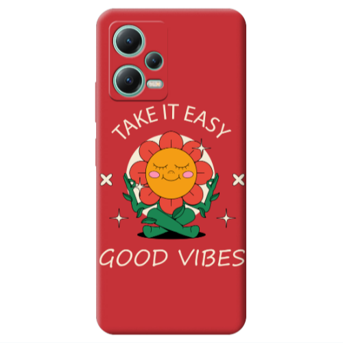 Xiaomi Redmi Note 12 Pro 5G Take It Easy Red Colored Silicone TPU Θήκη