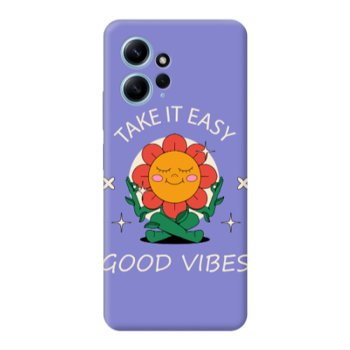 Xiaomi Redmi Note 12 4G Take It Easy Purple Colored Silicone TPU Θήκη