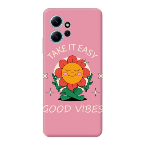 Xiaomi Redmi Note 12 4G Take It Easy Pink Colored Silicone TPU Θήκη