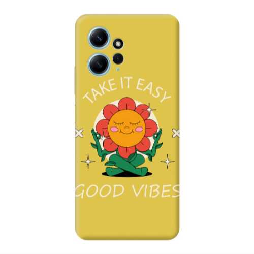 Xiaomi Redmi Note 12 4G Take It Easy Yellow Colored Silicone TPU Θήκη