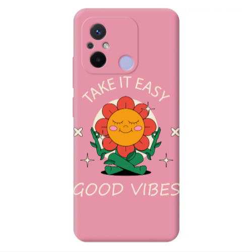 Xiaomi Redmi 12C Take It Easy Pink Colored Silicone TPU Θήκη