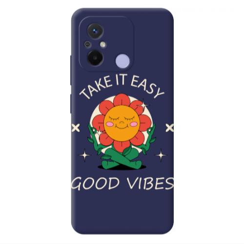 Xiaomi Redmi 12C Take It Easy Dark blue Colored Silicone TPU Θήκη