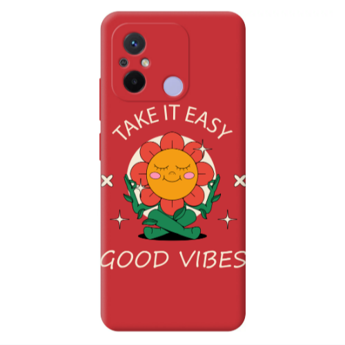 Xiaomi Redmi 12C Take It Easy Red Colored Silicone TPU Θήκη