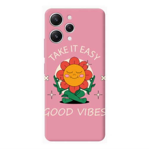 Xiaomi Redmi 12 Take It Easy Pink Colored Silicone TPU Θήκη