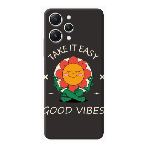 Xiaomi Redmi 12 Take It Easy Black Colored Silicone TPU Θήκη