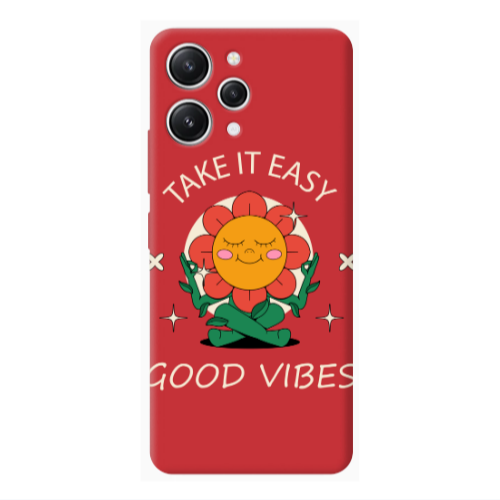 Xiaomi Redmi 12 Take It Easy Red Colored Silicone TPU Θήκη