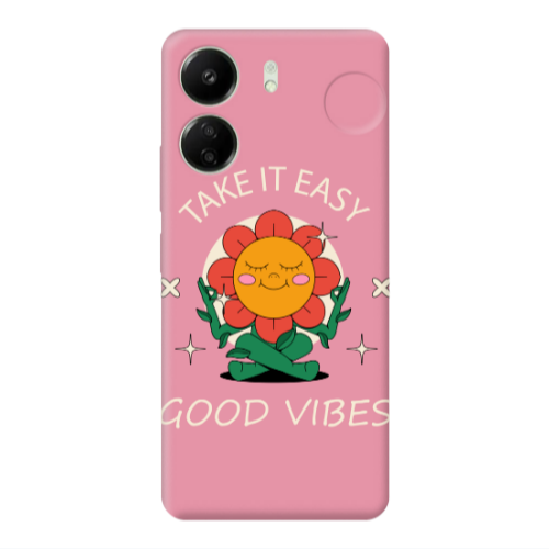 Xiaomi Redmi 13C Take It Easy Pink Colored Silicone TPU Θήκη